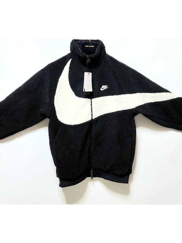 Big Swoosh Fleece Full Zip Jacket Black - NIKE - BALAAN 4