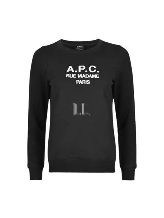 Women's TINa Logo Sweat Sweatshirt Black - A.P.C. - BALAAN 2