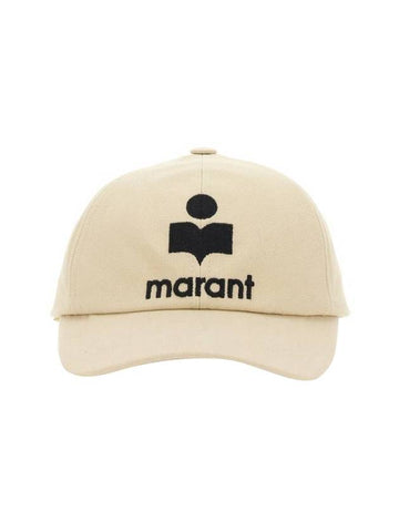 Tyron Logo Cotton Ball Cap Ecru - ISABEL MARANT - BALAAN 1