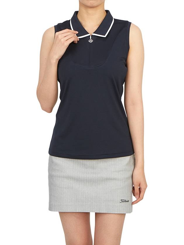 Women's Annika Sleeveless PK Shirt Navy - J.LINDEBERG - BALAAN 6