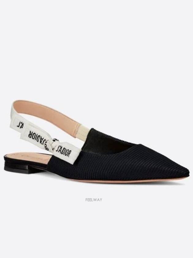 J'adior Technical Fabric Slingback Ballerina Flats Black - DIOR - BALAAN 3