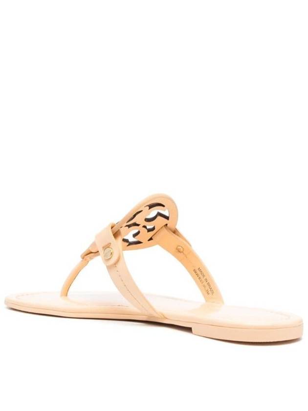 'Miller' Beige Thong Sandal With Tonal Logo In Leather Woman - TORY BURCH - BALAAN 3