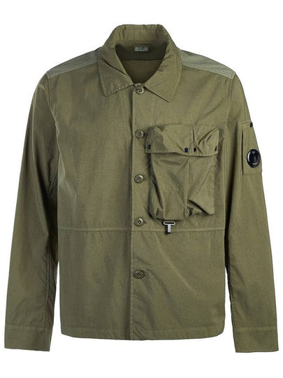 Men's Lens Wappen Tyrone Overfit Long Sleeve Shirt Jacket Khaki - CP COMPANY - BALAAN 2