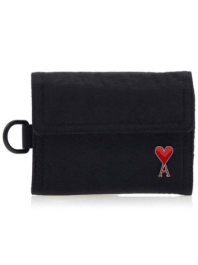 Signature Heart Logo D Ring Half Wallet Black - AMI - BALAAN 2