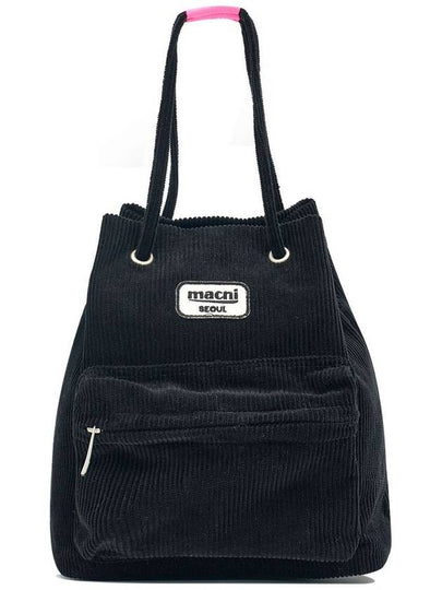 Corduroy string shoulder bag black - MACNI - BALAAN 2