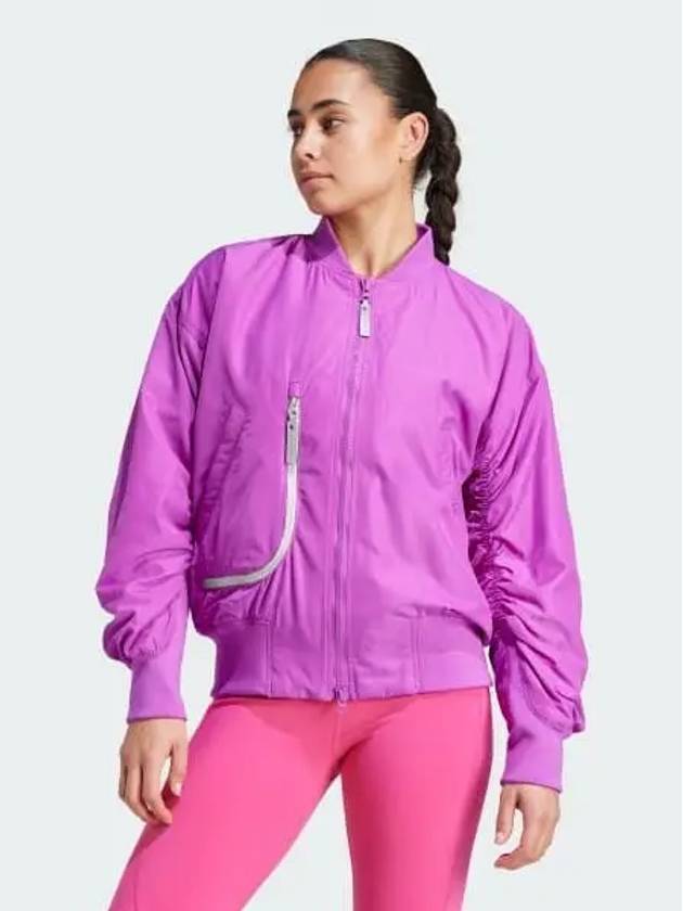 Logo Applique Bomber Jacket Pink - ADIDAS - BALAAN 2