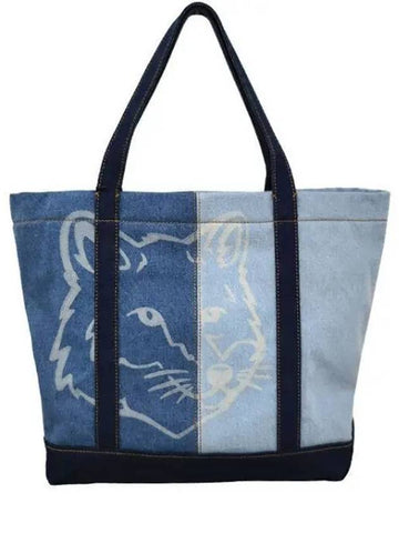 Foxhead Denim Tote Bag Medium Wash 39127057 1095875 - MAISON KITSUNE - BALAAN 1