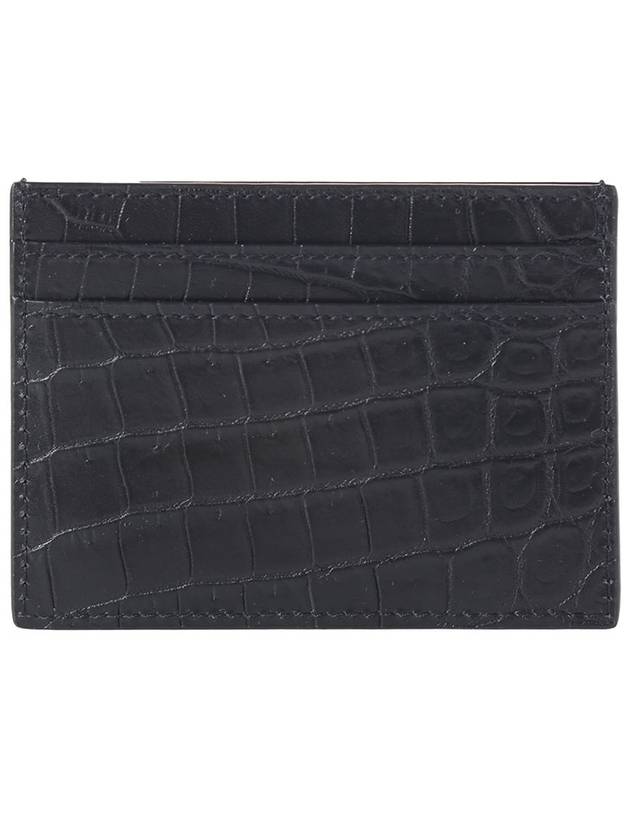 Monogram Logo Crocodile Card Wallet Black - SAINT LAURENT - BALAAN 4