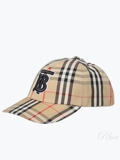 Monogram Motif Vintage Check Cotton Baseball Cap Archive Beige - BURBERRY - BALAAN 2