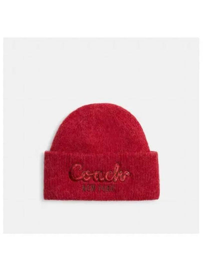 New Year Embroidered Snake Beanie Red - COACH - BALAAN 2