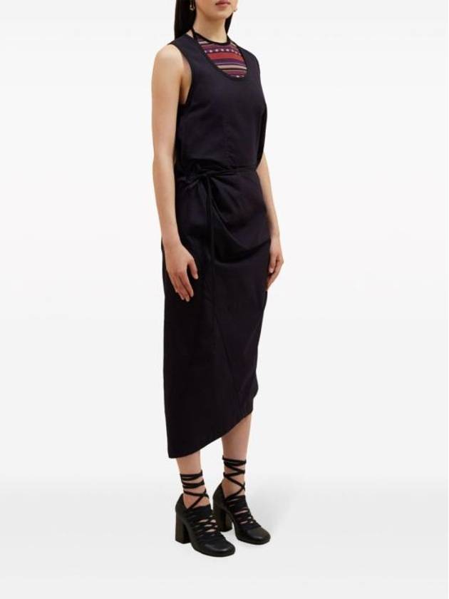 Sleeveless Wrap Midi Dress Midnight Indigo - LEMAIRE - BALAAN 4