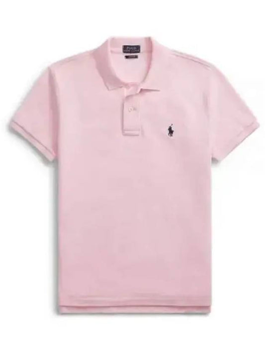 Pony Embroidery Logo Stretch Short Sleeve Cotton Polo Shirt Light Pink - POLO RALPH LAUREN - BALAAN 2