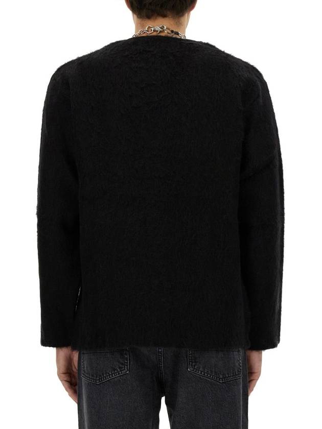 Mohair V-Neck Relaxed Fit Wool Cardigan Black - OUR LEGACY - BALAAN 8