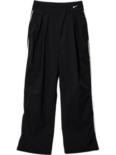 Sportswear Collection Mid-Rise Repel Asymmetrical Waist Straight Pants Black - NIKE - BALAAN 2