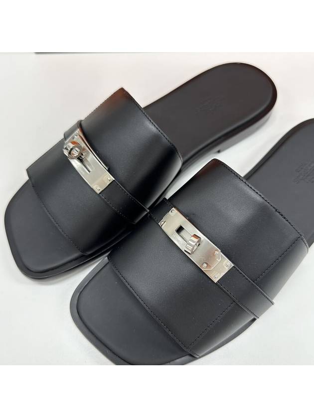 Gabriel Kelly Buckle Sandals Slippers Black H231739ZH02 42 5 - HERMES - BALAAN 4