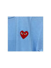 P1T272 000 1 Heart Logo Short Sleeve TShirt Blue - COMME DES GARCONS - BALAAN 3