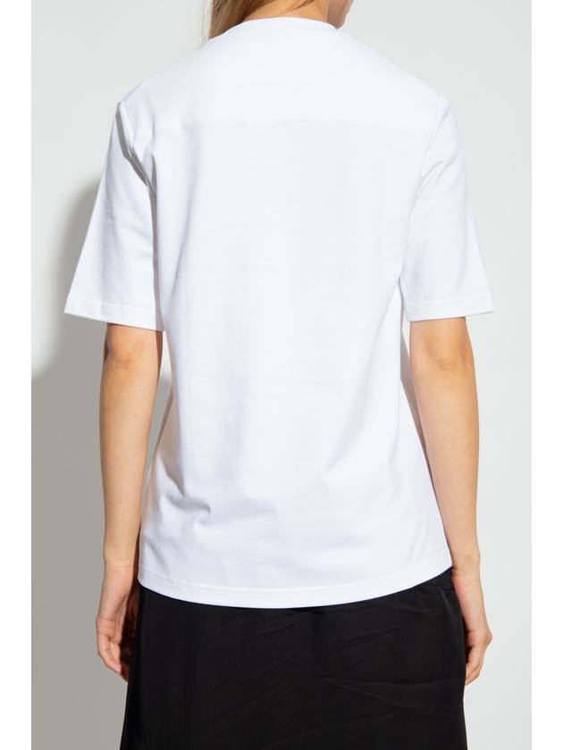 Crew Neck Cotton Short Sleeve T-shirt White - JIL SANDER - BALAAN 5