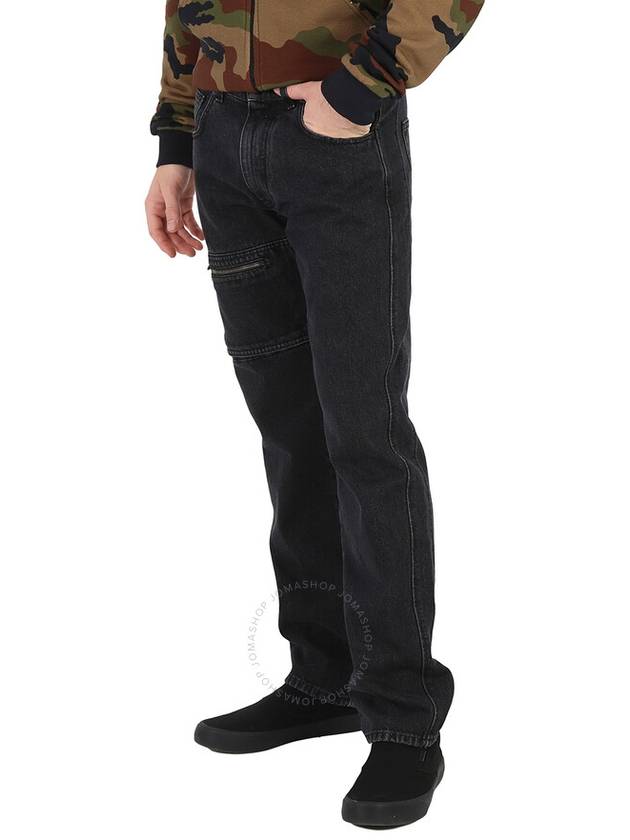 Moschino Men's Black Zip Detail Straight Leg Denim Jeans, Brand Size 44 (US Size 29") - MOSCHINO - BALAAN 3