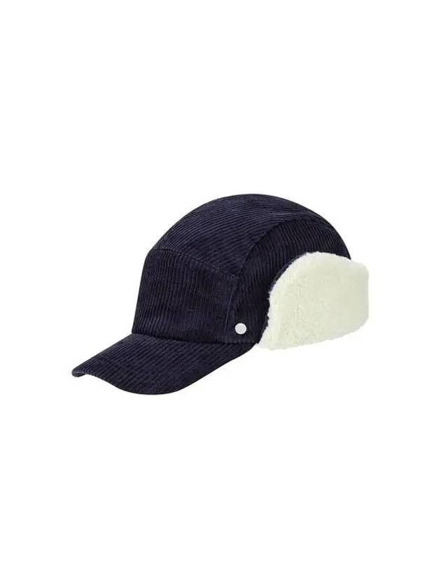 Shearling Corduroy Trapper Hat Navy - PAUL SMITH - BALAAN 1