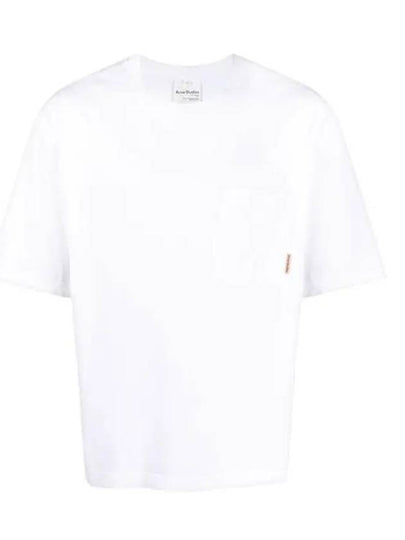 Pink Label Crew Neck Short Sleeve T-Shirt White - ACNE STUDIOS - BALAAN 2