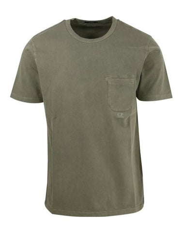 Small Logo Pocket Cotton Short Sleeve T-Shirt Bronze Green - CP COMPANY - BALAAN 1