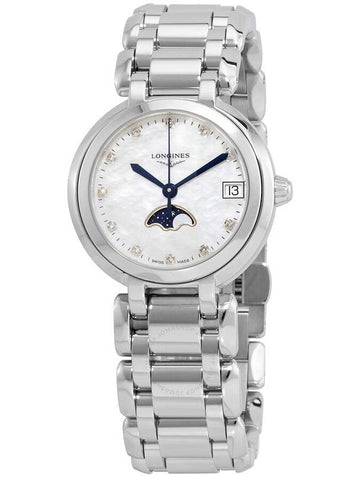 Longines Prima Luna Quartz Diamond White Dial Unisex Watch L8 115 4 87 6 - LONGINES - BALAAN 1