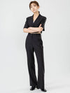 CICA summer office look set-up hem back cut secret banding semi bootcut slacks pants black CICA05BK - RAMUSTUDIO - BALAAN 3