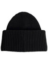 Face Patch Ribbed Wool Beanie Black - ACNE STUDIOS - BALAAN 4