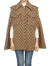 GG Monogram Logo Jacquard Cape Beige - GUCCI - BALAAN 2