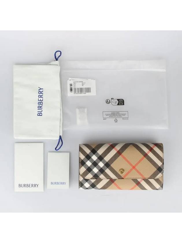 Check Continental Long Wallet Beige - BURBERRY - BALAAN 5