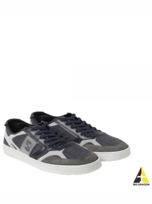 Step Leather Low Top Sneakers Blue - FENDI - BALAAN 2