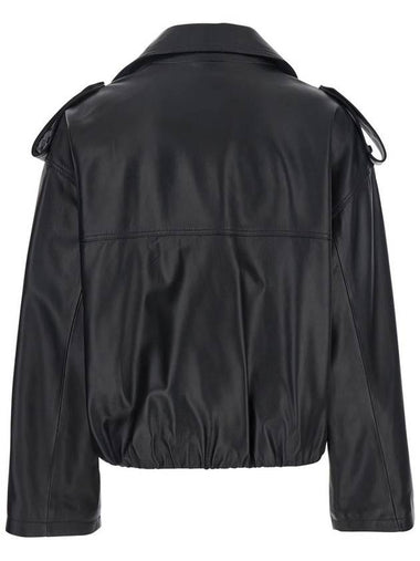 'Rima' Black Double Breasted Jacket In Leather Woman - ARMA - BALAAN 1