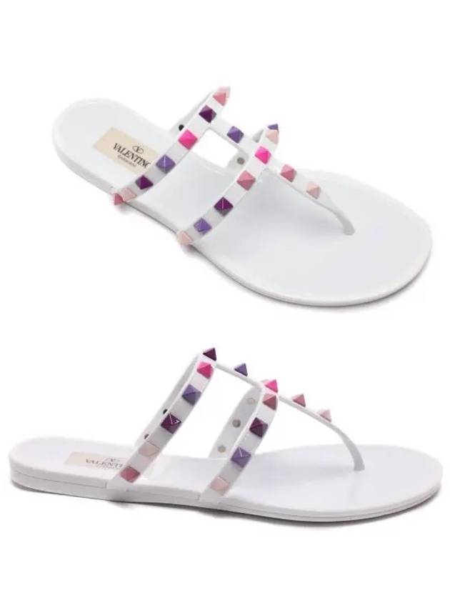 Women's Rockstud Flip Flops White - VALENTINO - BALAAN 2