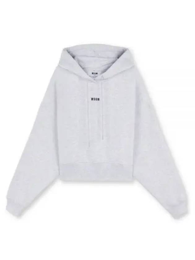 Micro Logo Cotton Hoodie Grey - MSGM - BALAAN 2