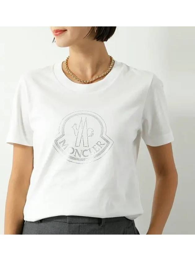 Crystal Logo T Shirt White 8C00017 829FB 033 271995 1146538 - MONCLER - BALAAN 1