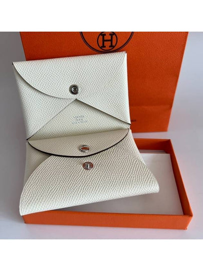 Calvi Duo Compact Card Wallet Nata Card Holder Business Card Wallet H082977CK - HERMES - BALAAN 2