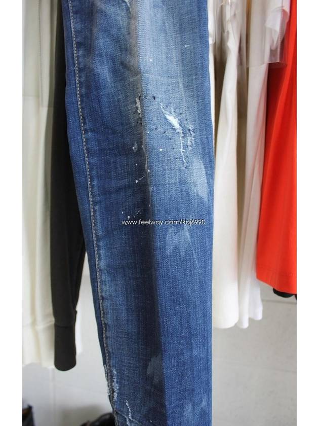 Paint Spot Clement Straight Jean Blue - DSQUARED2 - BALAAN 8