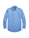 Classic Fit Linen Long Sleeve Shirt Blue - POLO RALPH LAUREN - BALAAN 2