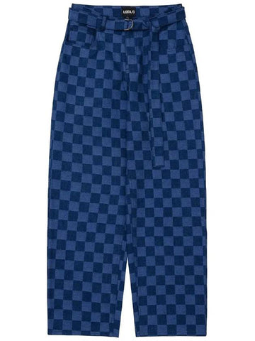 checkerboard denim pants blue - AJOBYAJO - BALAAN 1