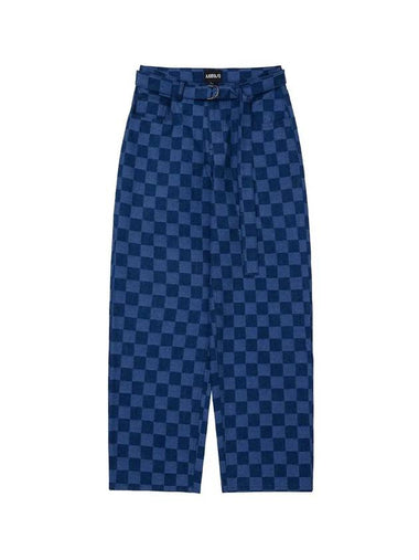 checkerboard denim pants blue - AJOBYAJO - BALAAN 1