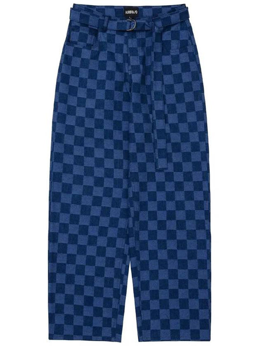 checkerboard denim pants blue - AJOBYAJO - BALAAN 1