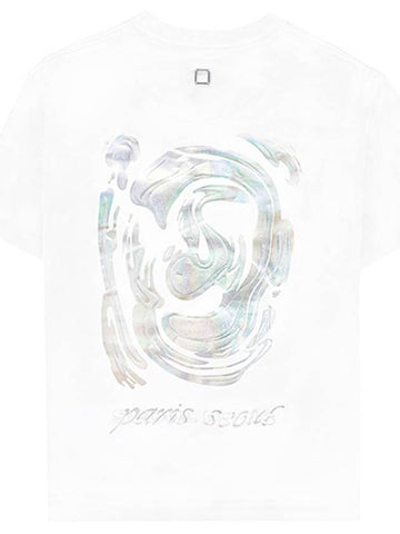 W243TS04701W Metallic Graphic Round Short Sleeve T Shirt White Men s TJ - WOOYOUNGMI - BALAAN 1