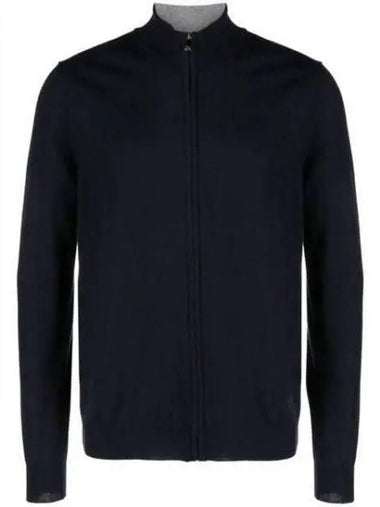 Men's Kaleb Zipper Merino Cardigan Navy - J.LINDEBERG - BALAAN 1