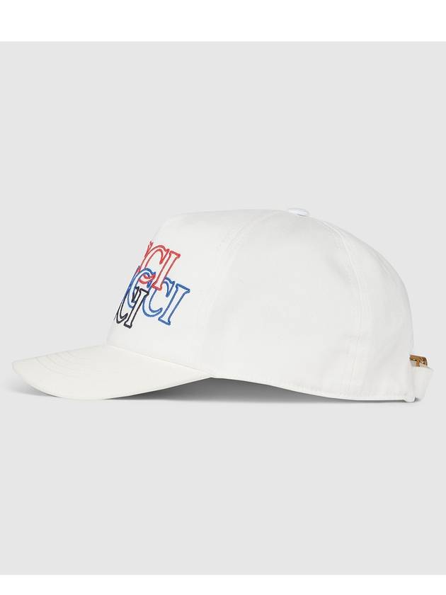 Embroidery Base Ball Cap White - GUCCI - BALAAN 5