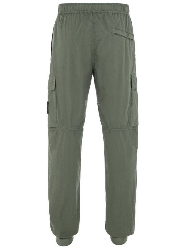 Stretch Cotton Tela Paracadute Cargo Straight Pants Dark Green - STONE ISLAND - BALAAN 3