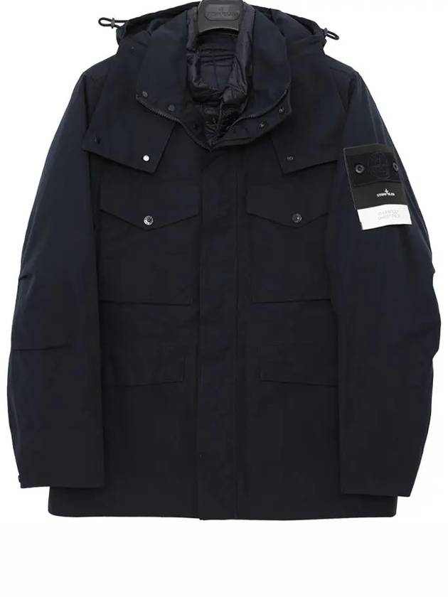 Men's Wappen Patch Ghost Piece Zip-up Jacket Dark Navy - STONE ISLAND - BALAAN 5