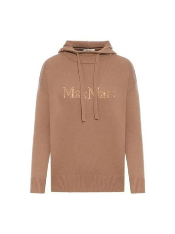 S Max Mara GORIZIA Wool Cashmere Hooded Knit 2429366103600002 CAMEL - MAX MARA - BALAAN 1