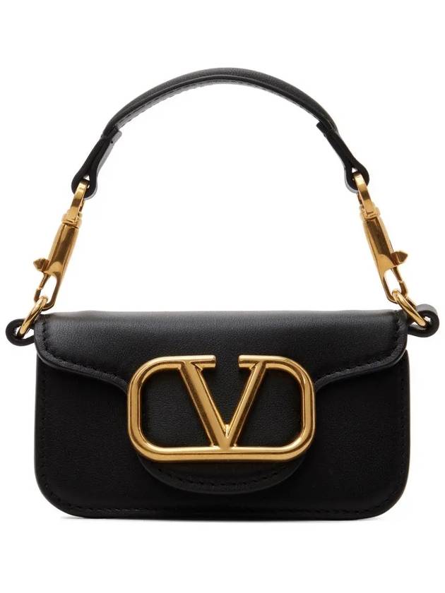 Gold Logo Micro Shoulder Bag Black - VALENTINO - BALAAN 3