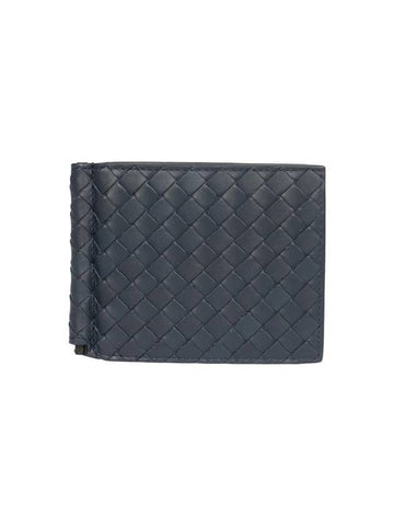 Intrecciato Money Clip Card Wallet Navy - BOTTEGA VENETA - BALAAN 1