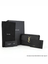 Monogram Uptown Chain Embossed Leather Long Wallet Black - SAINT LAURENT - BALAAN 5